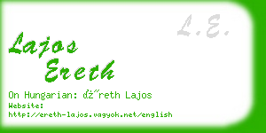 lajos ereth business card